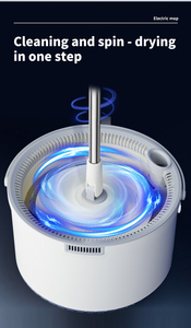 Mopa <span class=keywords><strong>Flotante</strong></span> de Acero Inoxidable, Mopa Giratoria Mágica para Limpieza de Pisos con Cubeta de Separación de Agua Sucia y Limpia, <span class=keywords><strong>Limpiador</strong></span> Eléctrico - Product Image 6