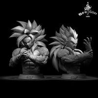 Vente chaude : Buste en résine grandeur nature de Vegeta, sculpture en fibre de verre, statue de personnage d'anime, artisanat en résine fait main, animation
