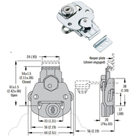 DK114 Loquet papillon Southco pour porte, verrou de sécurité en acier