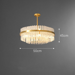 All-Copper Luxury Living Room Dining Room <b>Chandelier</b> Postmodern Minimalist High-End <b>Crystal</b> Pendant Light for Villa Lighting - Product Image 1