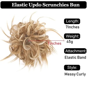 Gary Brown Elástico Cuerda para el cabello Sintético Desordenado <span class=keywords><strong>Scrunchie</strong></span> Rizado Chignon Donut Hair <span class=keywords><strong>Bun</strong></span> Pad para extensiones de cabello - Product Image 4