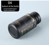 Bouteilles capsules noires personnalisées : vides, avec texte imprimé, contenants pour poudre libre pour pilules/comprimés