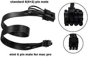 Mini 6 broches mâle à 8(6 + 2) broches mâle PCI Express carte vidéo câble adaptateur d'alimentation pour <span class=keywords><strong>Mac</strong></span> Pro tour/Power <span class=keywords><strong>Mac</strong></span> <span class=keywords><strong>G5</strong></span> - Product Image 2
