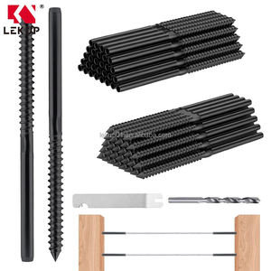Kit <span class=keywords><strong>de</strong></span> Barandillas <span class=keywords><strong>de</strong></span> Cable para Escaleras, Color Negro, 1/8\", Tornillos <span class=keywords><strong>de</strong></span> Fijación Izquierdo y Derecho, Herrajes <span class=keywords><strong>de</strong></span> Acero Inoxidable T316 para Barandillas <span class=keywords><strong>de</strong></span> Cable para Postes <span class=keywords><strong>de</strong></span> Madera - Product Image 1