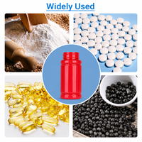 Vente en gros de pots en PET de 100 ml pour capsules, emballage rouge pour compléments alimentaires avec options d'étiquettes personnalisées