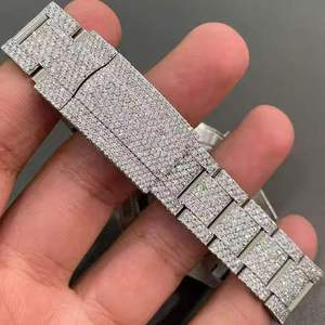 Montre de luxe en moissanite pour hommes en acier inoxydable multifonctionnelle à quartz de luxe à la mode de l'exportateur indien - Product Image 3