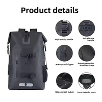 Sac étanche robuste OEM personnalisé 600D TPU 100% entièrement étanche avec fermeture, 20-36L pour activités de plein air, escalade, rafting, canoë