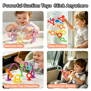 Juego de Mordedores de Silicona de Grado Alimenticio, Libres de BPA, con Ventosa Montessori y Juguete Sensorial para Masticar, Venta al Por Mayor - Product Image 2