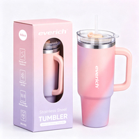 Mug isotherme personnalisé en acier inoxydable de 40 oz, tasse à bière à double paroi avec poignée et paille, logo gravé au laser