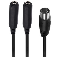 Nouveau 1m MIDI 5Pin mâle à double DC 6.35mm TRS femelle adaptateur DIN5P câble Audio appareils stéréo avec connecteurs Din 5 pour haut-parleurs