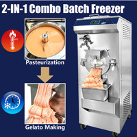 Machine à gelato Mvckyi 60L/H en acier inoxydable avec pasteurisation intégrée, congélateur discontinu pour crème glacée dure, haute productivité