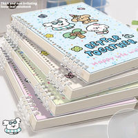 Carnet à spirale A5/B5 avec motif de chien dessiné au trait, 120 pages, pour collégiens/lycéens, papeterie, cadeaux, cahier scolaire