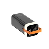 Premium RGB Light PD 22.5w Power Bank à charge rapide 50000mah avec câble rétractable de type C éclairage coloré
