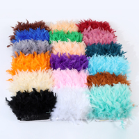 Frange de plumes de chandelle de dinde teintes sur mesure en gros pour la décoration de costumes de carnaval, jupes, robes et projets DIY