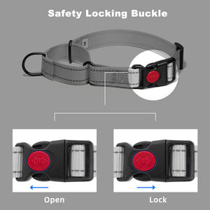 Hoge Kwaliteit Hond Training Halsband Nylon Verstelbare Zware Reflecterende <span class=keywords><strong>Martingale</strong></span> Halsband - Product Image 4