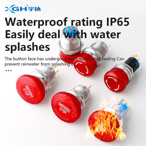 Ac220v 5A Brass thép không gỉ pushbutton chuyển khẩn cấp nút dừng 16mm 19mm 22mm IP65 1NO 2NO bảo vệ an toàn - Product Image 3