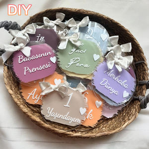 Ornamen Akrilik Bulat Kosong Berlubang Diameter 2 Inci/2,5 Inci Perlengkapan Kerajinan DIY - Product Image 5