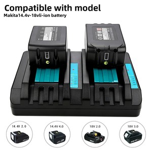 Pour Makitas DC18RD <span class=keywords><strong>Chargeur</strong></span> double pour batterie lithium 14,4-18 V <span class=keywords><strong>Chargeur</strong></span> <span class=keywords><strong>DC18RC</strong></span> DC18RD - Product Image 4