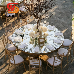 SMOOTH High-class Silver Gold Shiny Mirror Tablecloth Wedding <b>Table</b> Decor Half Round <b>Table</b> Cover for Banquet Dining <b>Table</b> - Product Image 6