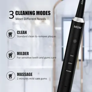 वयस्कों के लिए सोनिक इलेक्ट्रिक टूथब्रश, स्मार्ट टाइमर के साथ रिचार्जेबल इलेक्ट्रिक टूथब्रश, 3 मोड, IPX7 वॉटरप्रूफ