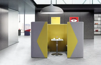 Cabine de réception pour espace commun, canapé multifonctionnel, tissu insonorisé, design moderne ISO900, pod de bureau, canapé à dossier haut avec écran