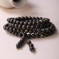 108 Mala Prière Perles Guérison Méditation Vénus Bois D'agar Perle Wrap Perlé Bracelets Collier Feng Shui Charmes