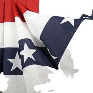 Drapeau plissé d'intérieur/extérieur à impression partielle, motif patriotique, pour publicité, fanions et bannières promotionnels brodés - Product Image 4