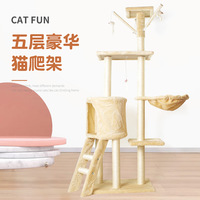 Arbre à chat tout-en-un avec lit, structure d'escalade, grande plateforme de saut et jouet spécial en sisal pour chats de grande taille, articles pour chats pour l'exportation