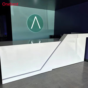 Bureau <span class=keywords><strong>de</strong></span> réception scolaire éducatif <span class=keywords><strong>de</strong></span> forme personnalisée, blanc, moderne, imitation pierre, mobilier <span class=keywords><strong>de</strong></span> bureau - Product Image 1