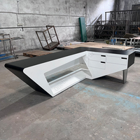 Foshan Fourniture d'usine Gestionnaire de cuisson en bois Bureau de direction Bureau de luxe Bureau noir Table de travail à domicile