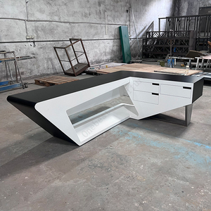 Foshan Fourniture d'usine Gestionnaire de cuisson en bois Bureau de direction Bureau de luxe Bureau noir <span class=keywords><strong>Table</strong></span> de travail à domicile - Product Image 6