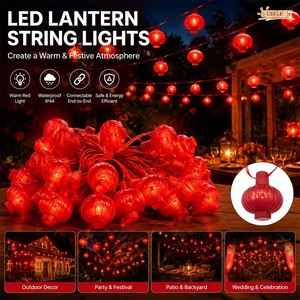 Guirlande lumineuse LED Shineu pour le Nouvel An chinois, lanterne rouge, IP65, longueur personnalisable, décoration de rideau pour le Festival du Printemps - Product Image 1