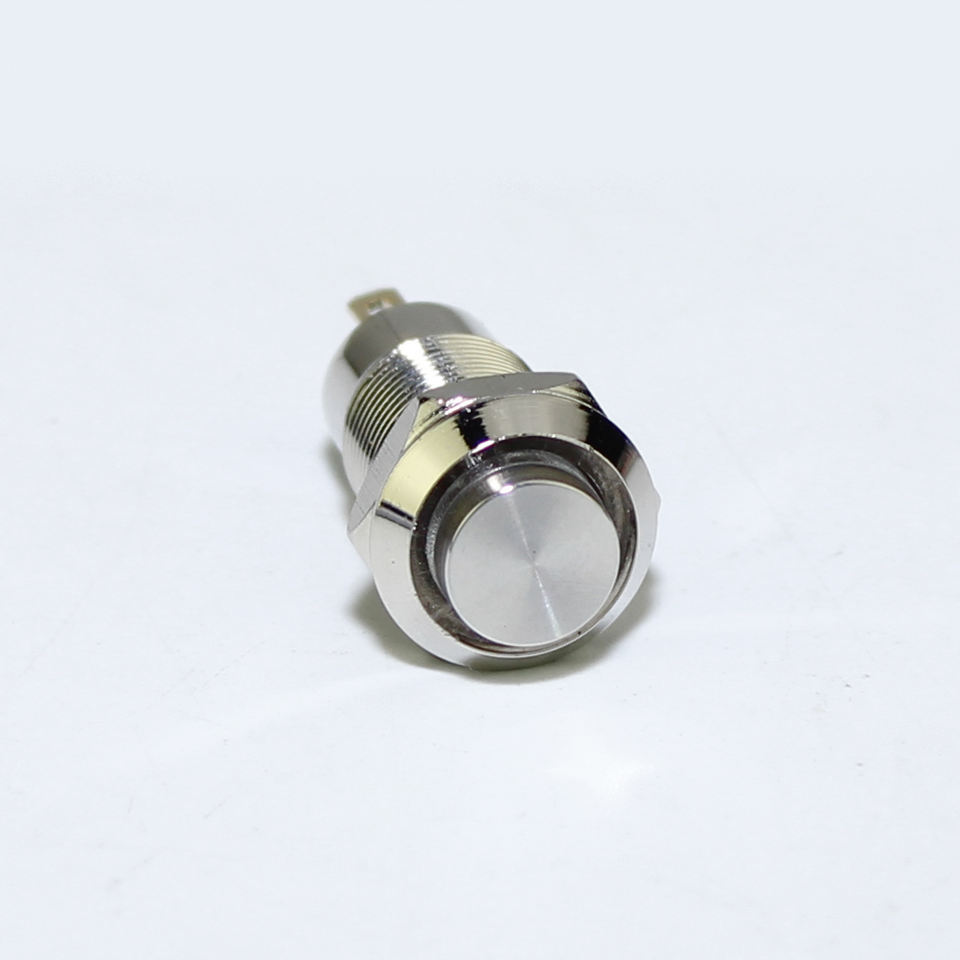 8MM Metal High Button Latching Push Switch Waterproof ON-OFF 2 Pin Small Mini Push Button Switch With Solder Terminals
