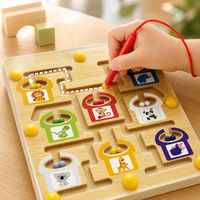 Nouveau jouet éducatif en bois pour développer la motricité fine, labyrinthe coulissant avec animaux de la savane pour les tout-petits, garçons et filles, à la maison ou en classe