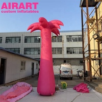 Décoration d'événements festifs, cocotier gonflable rose vif personnalisé, ballon géant en forme de palmier sur le thème de la plage