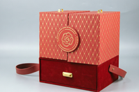 Anpassbare Farben Logo-Druck Elegante Luxuriöse Doppelschichtige Schubladenpapier-Geschenkbox für Kuchen Schokolade Süßigkeiten Kosmetik Hochzeit