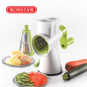 Trancheuse à légumes rotative manuelle multifonctionnelle, râpe à tambour, déchiqueteuse, base d'aspiration détachable, coupe-aliments de cuisine - Product Image 5