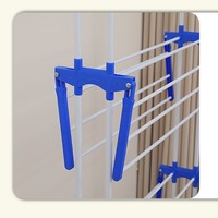 Accueil Pliant Télescopique Au Sol Double Pôle Porte-Vêtements Pliable accrocher Tissu Séchoir En Métal Fer Séchoir À Vêtements Rack