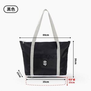 Sac de voyage pliable double couche en tissu Oxford léger et spacieux pour vêtements, avec logo personnalisé, vente en gros - Product Image 2