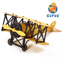 CUPUZ DIY 3D Fokker D.VII Kit de Manualidades de Rompecabezas de Papel, Juguete de Construcción de Modelo de Avión de Combate para Niños y Niñas, Regalo de Cumpleaños para Amantes de la Aviación