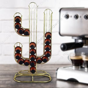 Soporte para cápsulas de café con forma de cactus, estante de almacenamiento de metal y hierro para exhibición y organización de cápsulas, 20,5x9,6x41 cm - Product Image 1