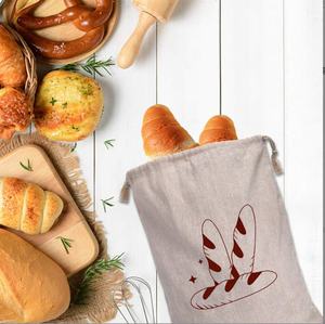 Sac à cordon réutilisable et écologique en coton pour le pain, les bijoux et le stockage alimentaire, idéal pour les produits faits maison - Product Image 2