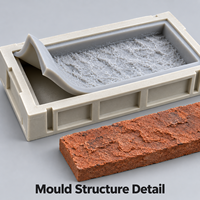 Coque en résine Tietuo + noyau en élastomère, moule à effet brique en PU C257-G1, construction en résine depuis 2015, échantillon rapide