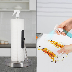 2 in 1 Attractive <b>Standing</b> Paper Roll Mount Paper Dispensers Paper Towel Holder with Spray Bottle for <b>Kitchen</b> & Bathroom - Product Image 2