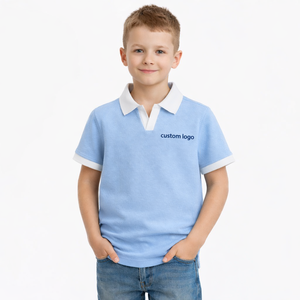 Chemises polo à manches courtes en gros, haute qualité, pour garçons, brodées, col polo, <span class=keywords><strong>t</strong></span>-shirts vintage, chemises de golf - Product Image 1