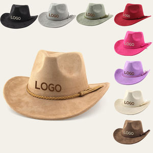 Sombreros Fedora de fieltro de lujo personalizados al por mayor, sombreros de vaquero y vaquera festivos, fabricante de sombreros para hombres y mujeres con logotipo personalizado - Product Image 1