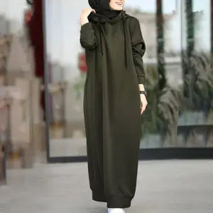 工厂现货秋冬高品质伊斯兰女装Abaya 2019迪拜穆斯林运动Jilbab Abaya