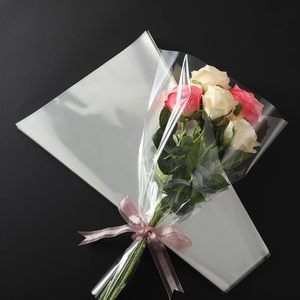 Transparent OPP Plastic Flower Bouquet Sleeve <b>Cellophane</b> Wrapping <b>Bag</b> 13x17inch 0.03mm Thickness for <b>Gift</b> Printing Shopping - Product Image 3