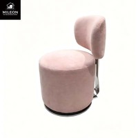 Tabouret de coiffeuse pivotant de style italien, modèle design nordique, chaise de maquillage pivotante créative avec dossier (Nouvel Arrivage)