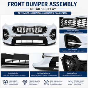 Per Kia <span class=keywords><strong>Sportage</strong></span> 2019-2022: Gruppo Paraurti Anteriore 86511F1500 86511F1510 86511P1000, Kit Carrozzeria, Griglia, Copertura Fendinebbia - Product Image 3